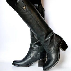 Frye Jackie Knee-High Black Boots with heel